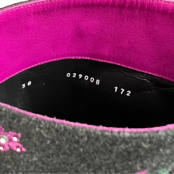 Bruno Magli Wool and Leather Embroidered Boots Size 8 Made in Italy - Picture 11 of 17